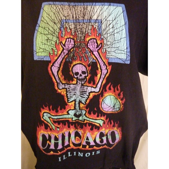 Chicago Illinois-Black T-Shirt-sz M - Picture 2 of 4